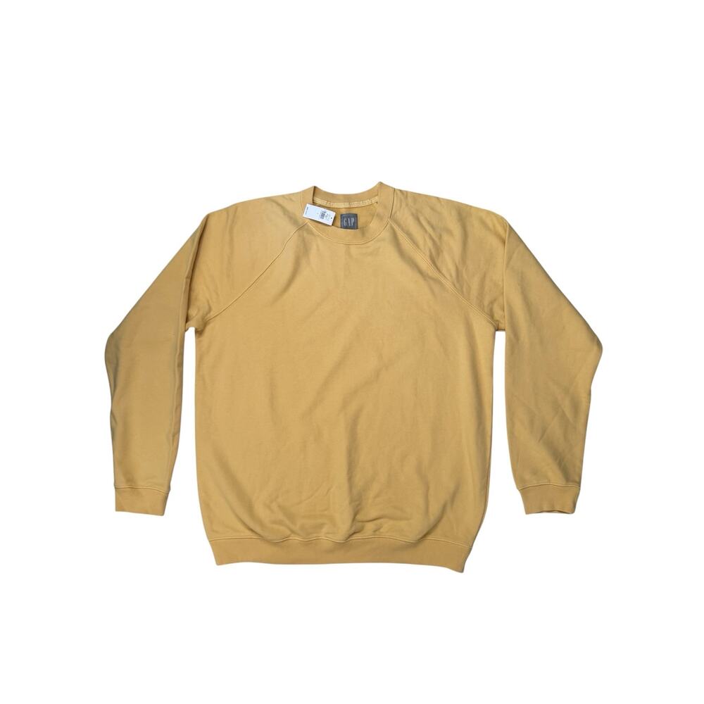 GAP *NEW* French Terry Crewneck Sweatshirt in Nebraska Corn Yellow Sz Large Mens